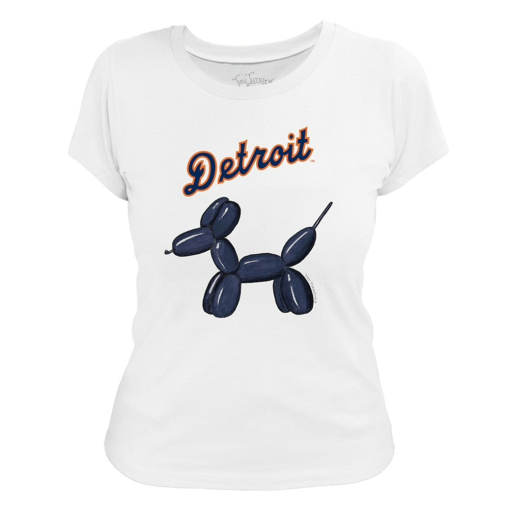 Detroit Tigers Tiny Turnip Women's Balloon Dog T-Shirt White
