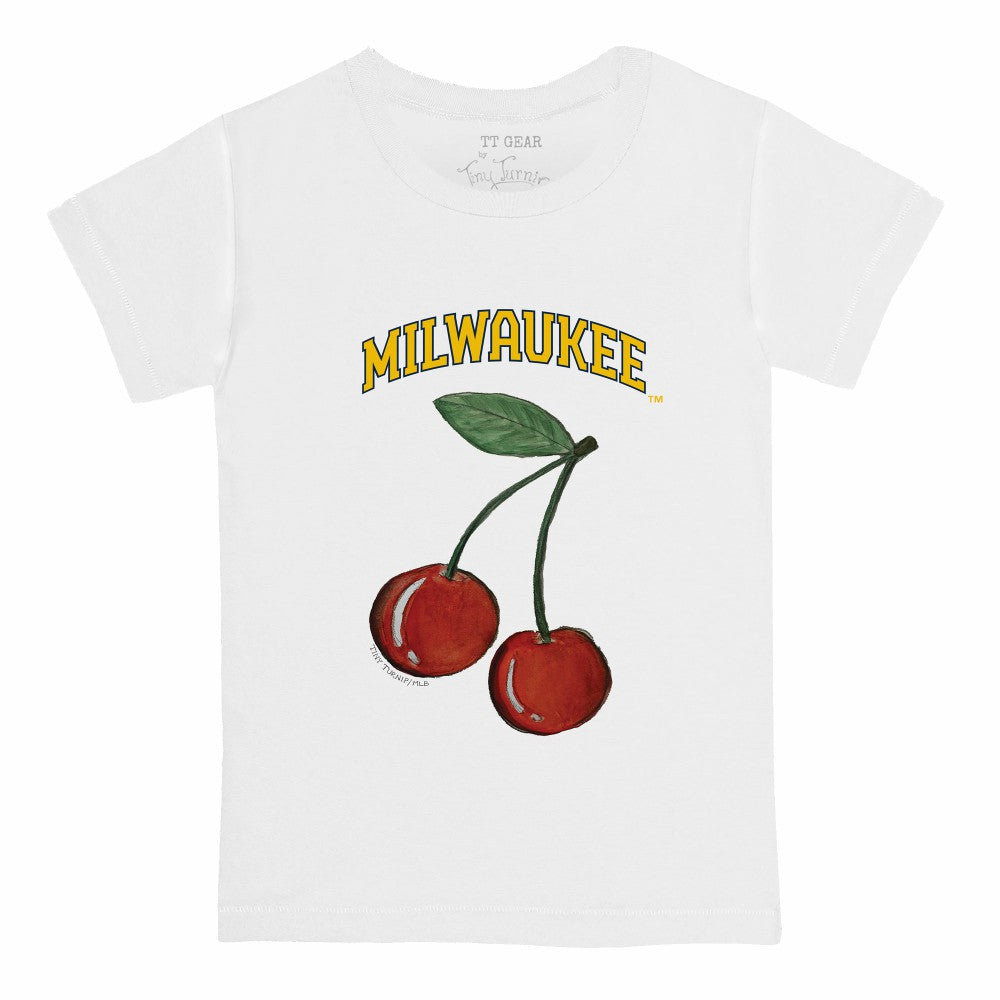 Milwaukee Brewers Tiny Turnip  Youth Cherries T-Shirt White