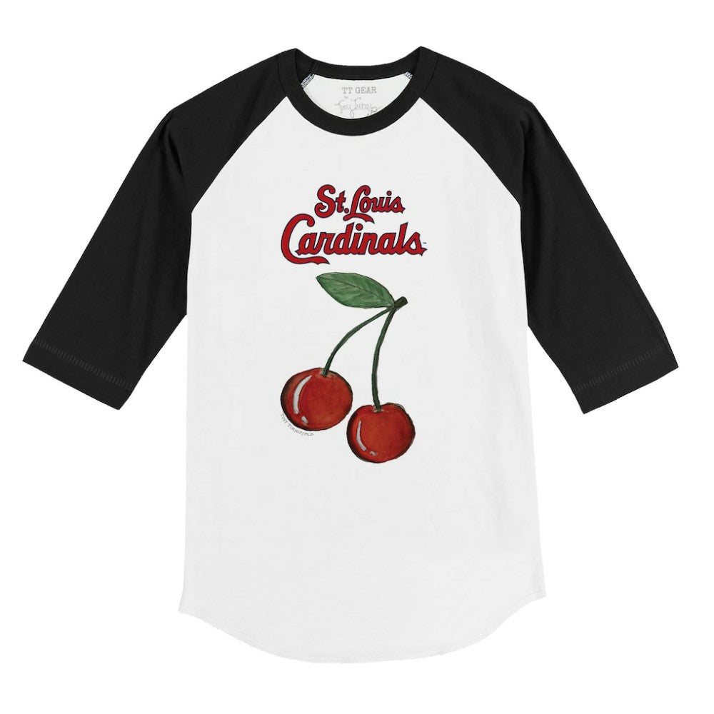 St. Louis Cardinals Tiny Turnip Youth Cherries 3/4-Sleeve Raglan Baseball T-Shirt White