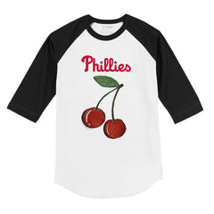 Philadelphia Phillies Tiny Turnip Youth Cherries 3/4-Sleeve Raglan Baseball T-Shirt White