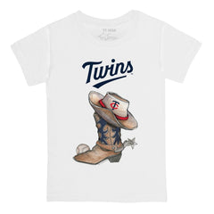 Minnesota Twins Tiny Turnip Youth Cowboy Boot T-Shirt White