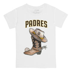 San Diego Padres Tiny Turnip Youth Cowboy Boot T-Shirt White