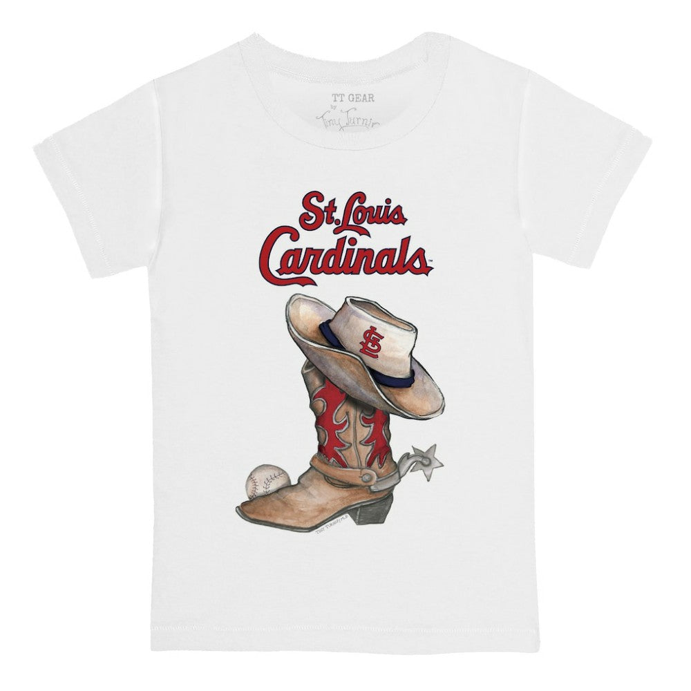 St. Louis Cardinals Tiny Turnip Youth Cowboy Boot T-Shirt White