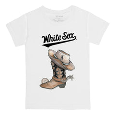 Chicago White Sox Tiny Turnip Youth Cowboy Boot T-Shirt White