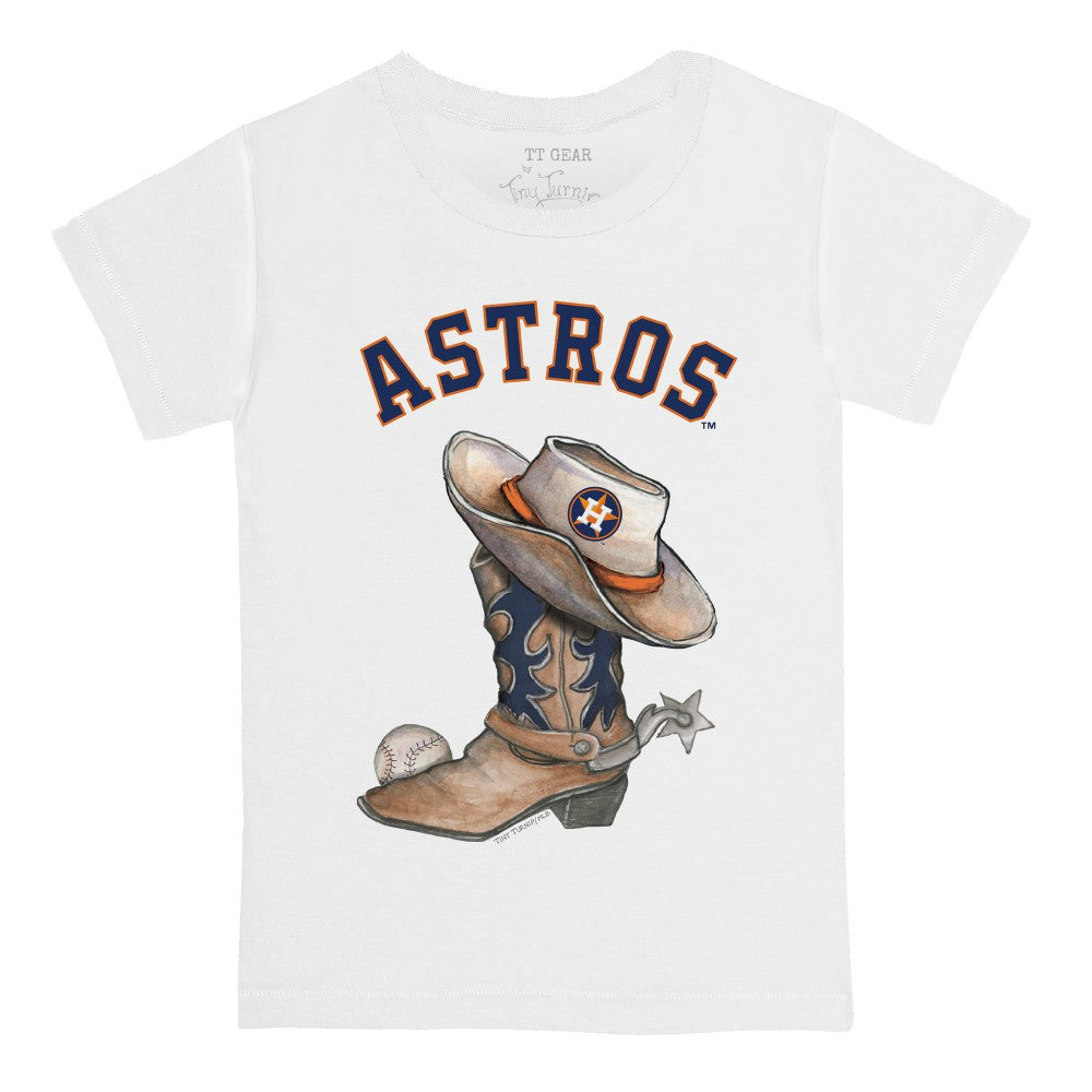Houston Astros Tiny Turnip Youth Cowboy Boot T-Shirt White
