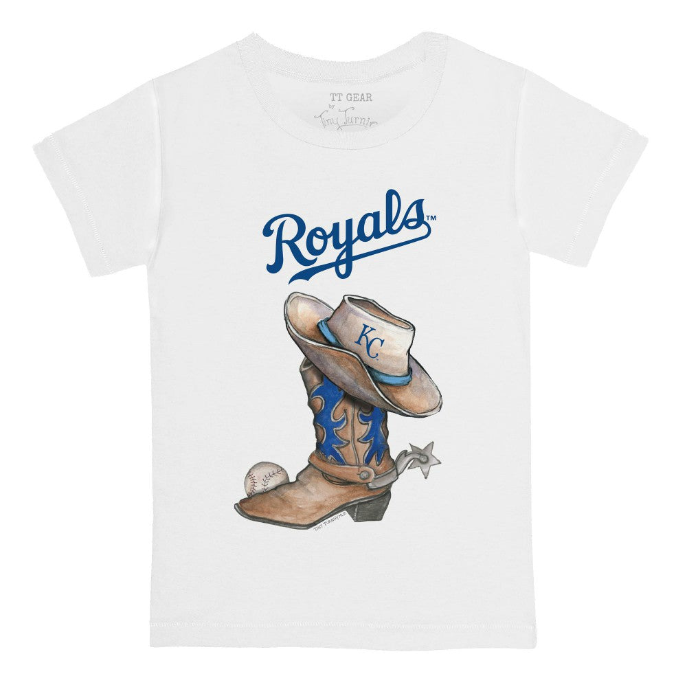Kansas City Royals Tiny Turnip Youth Cowboy Boot T-Shirt White