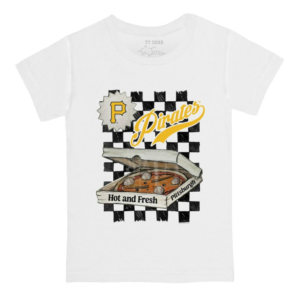 Pittsburgh Pirates Tiny Turnip Youth Pizza T-Shirt White