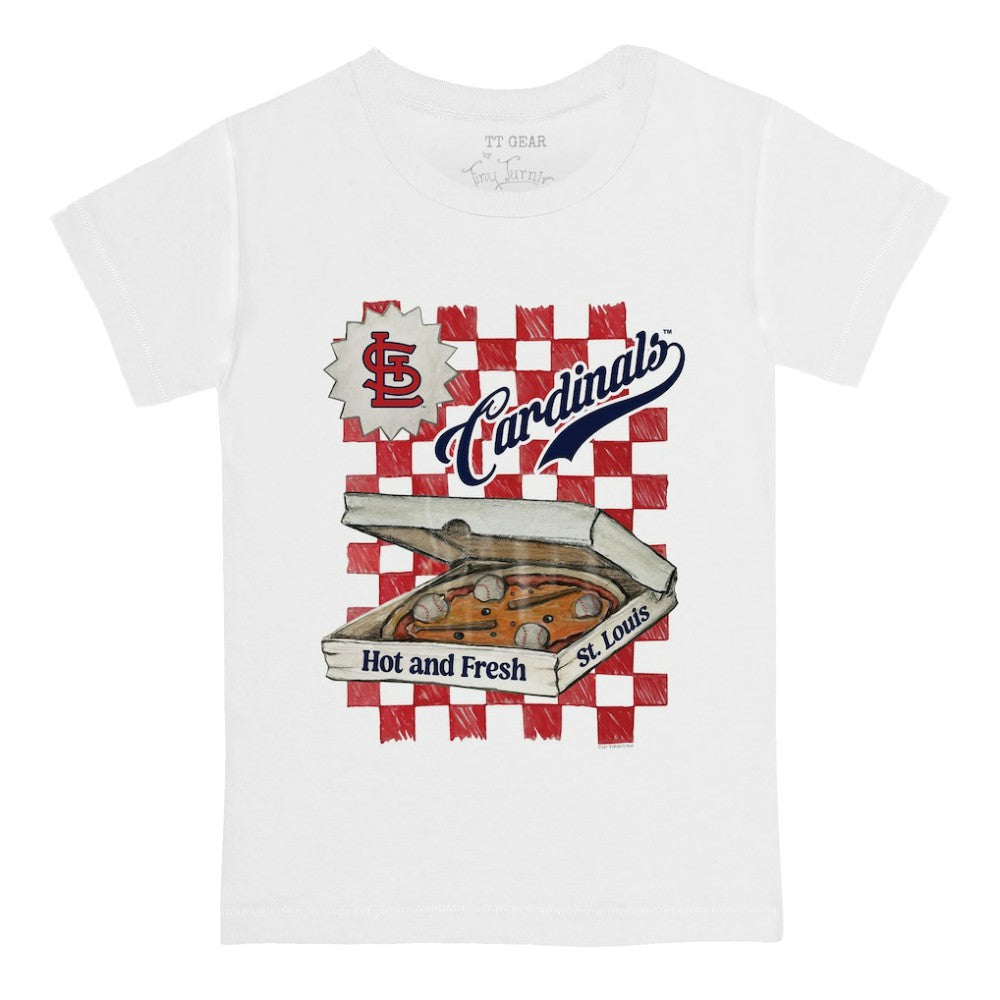 St. Louis Cardinals Tiny Turnip Youth Pizza T-Shirt White