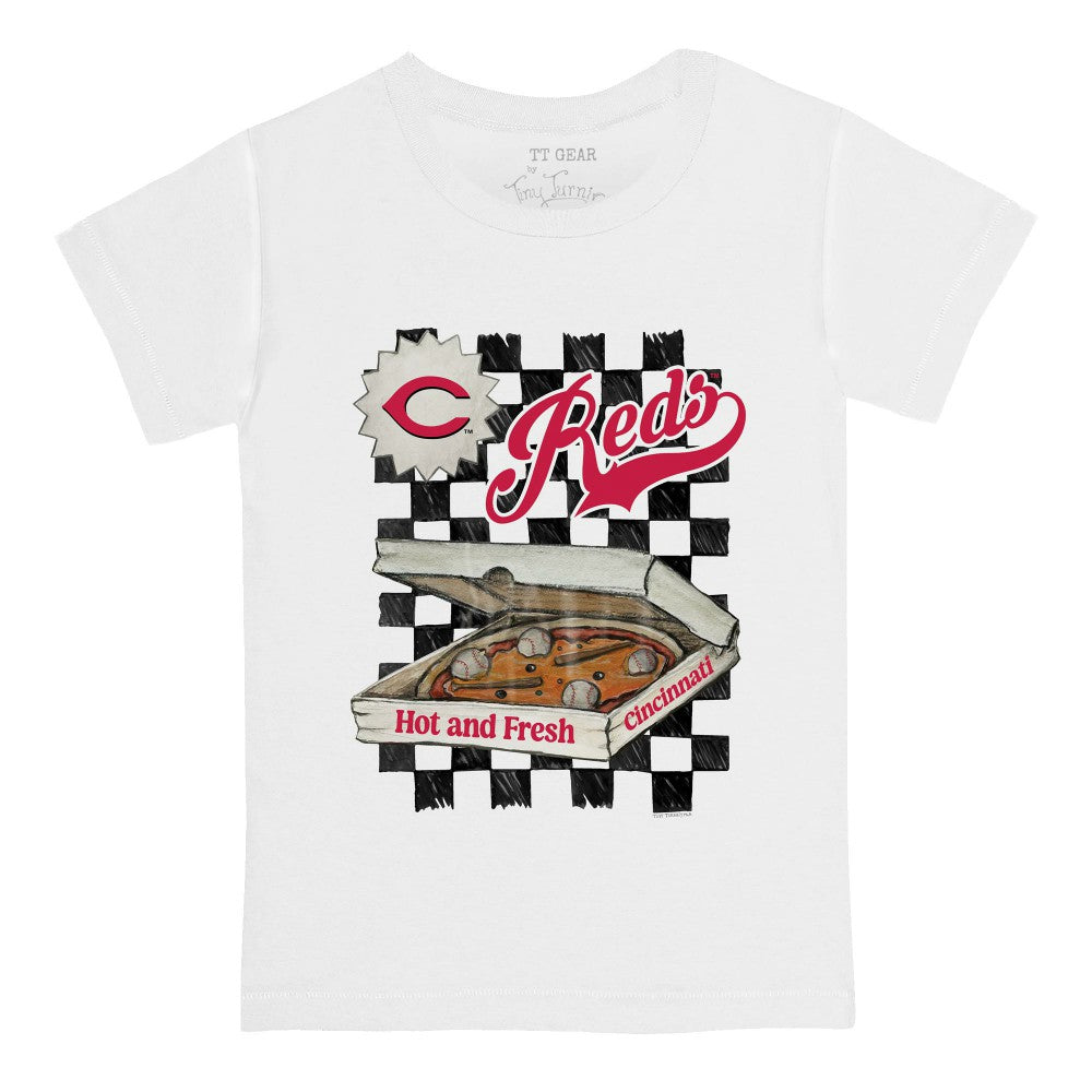 Cincinnati Reds Tiny Turnip Youth Pizza T-Shirt White