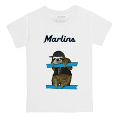 Miami Marlins Tiny Turnip Youth Sloth T-Shirt White
