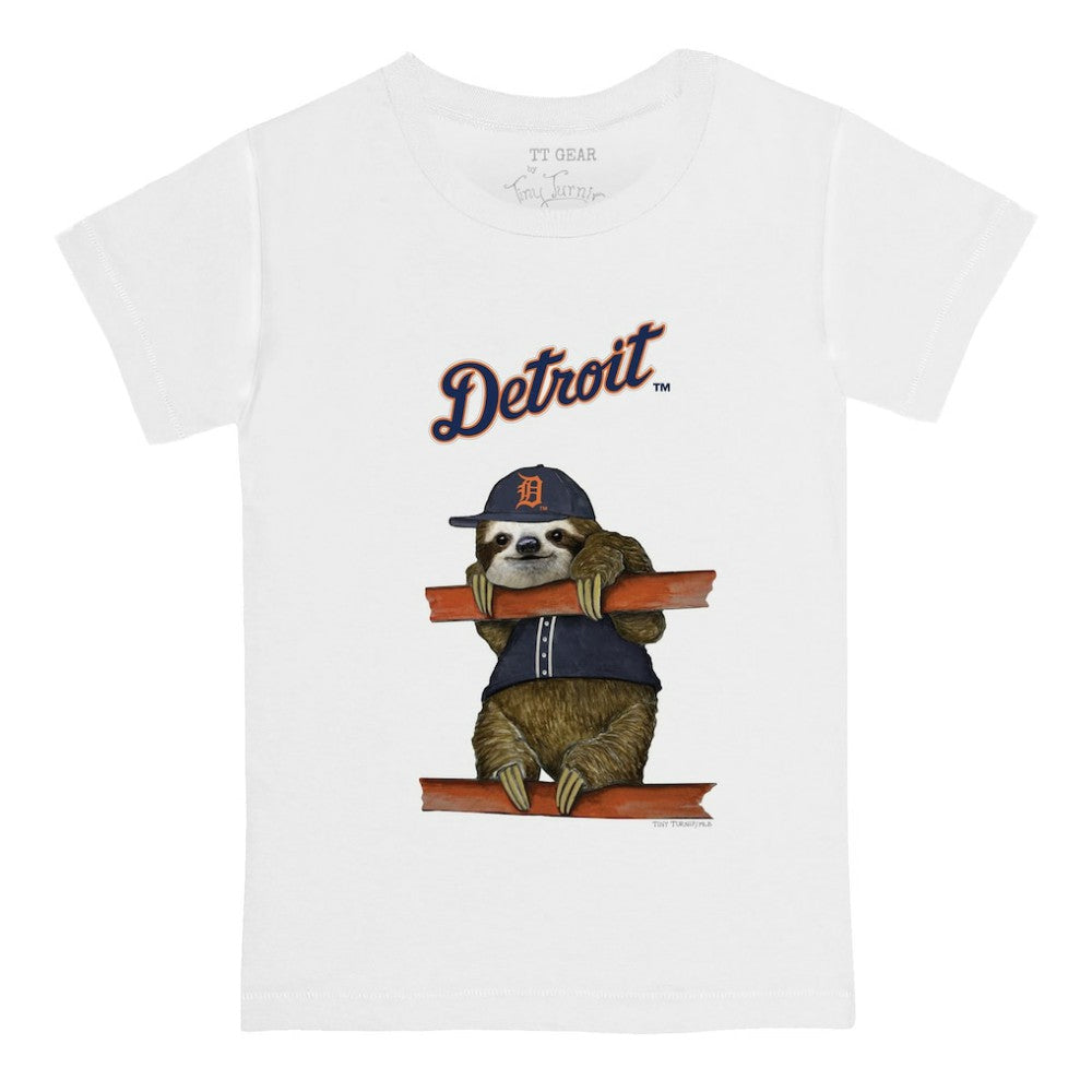 Detroit Tigers Tiny Turnip Youth Sloth T-Shirt White