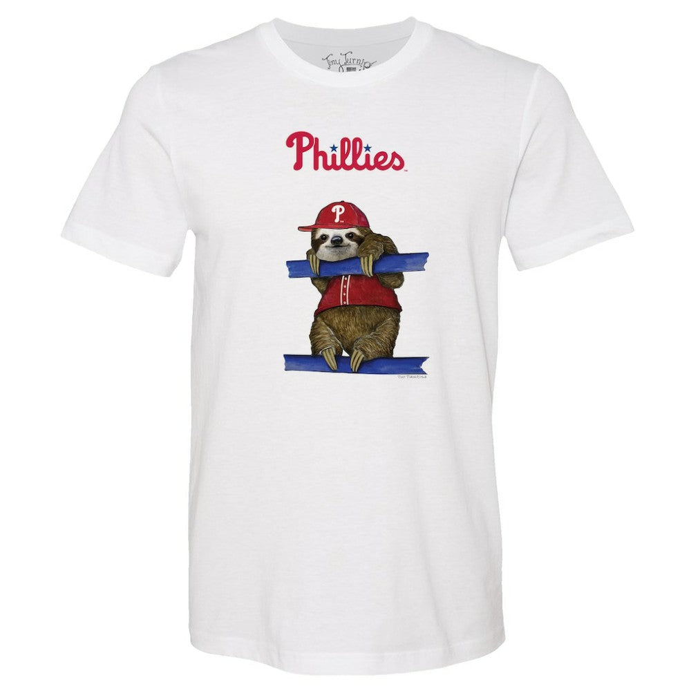 Philadelphia Phillies Tiny Turnip Unisex Sloth T-Shirt White