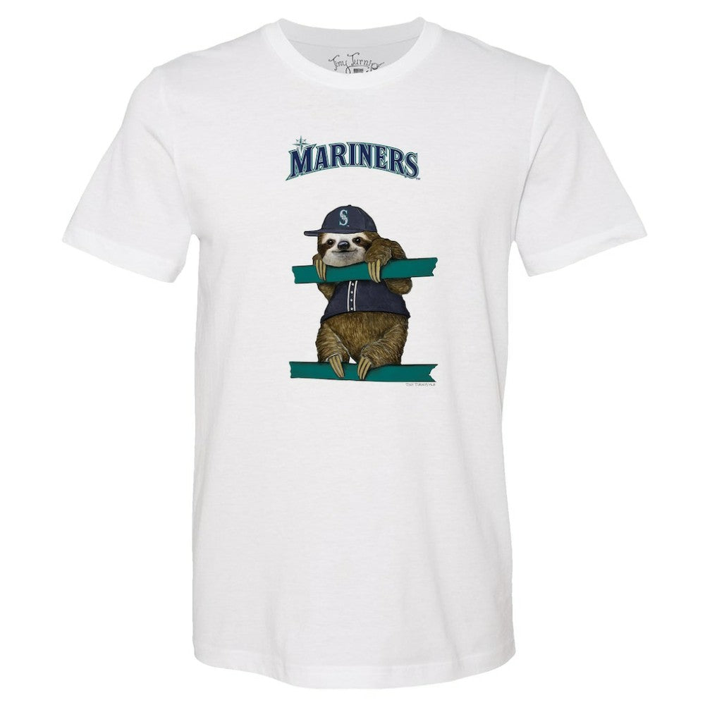 Seattle Mariners Tiny Turnip Unisex Sloth T-Shirt White