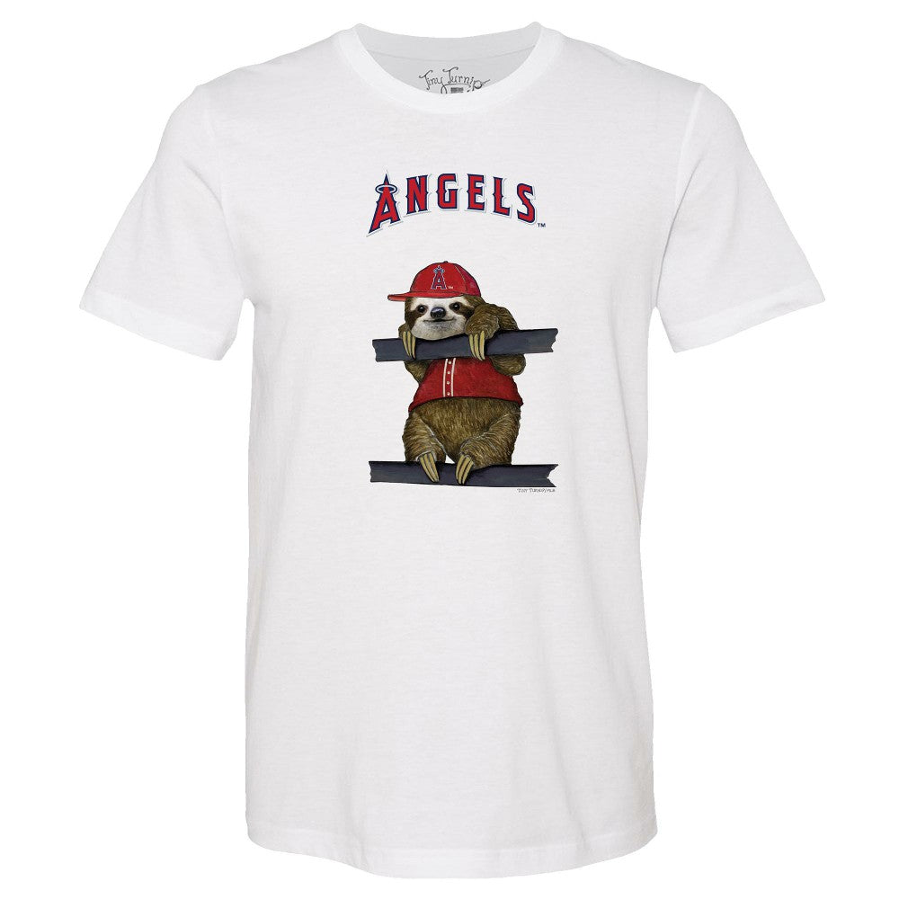 Los Angeles Angels Tiny Turnip Unisex Sloth T-Shirt White