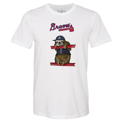 Atlanta Braves Tiny Turnip Unisex Sloth T-Shirt White