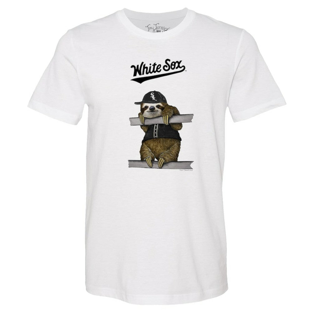 Chicago White Sox Tiny Turnip Unisex Sloth T-Shirt White