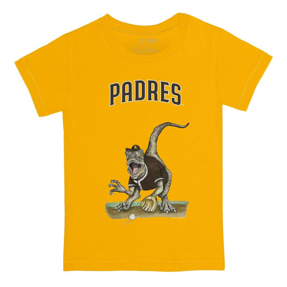 San Diego Padres Tiny Turnip Youth Velociraptor T-Shirt Gold