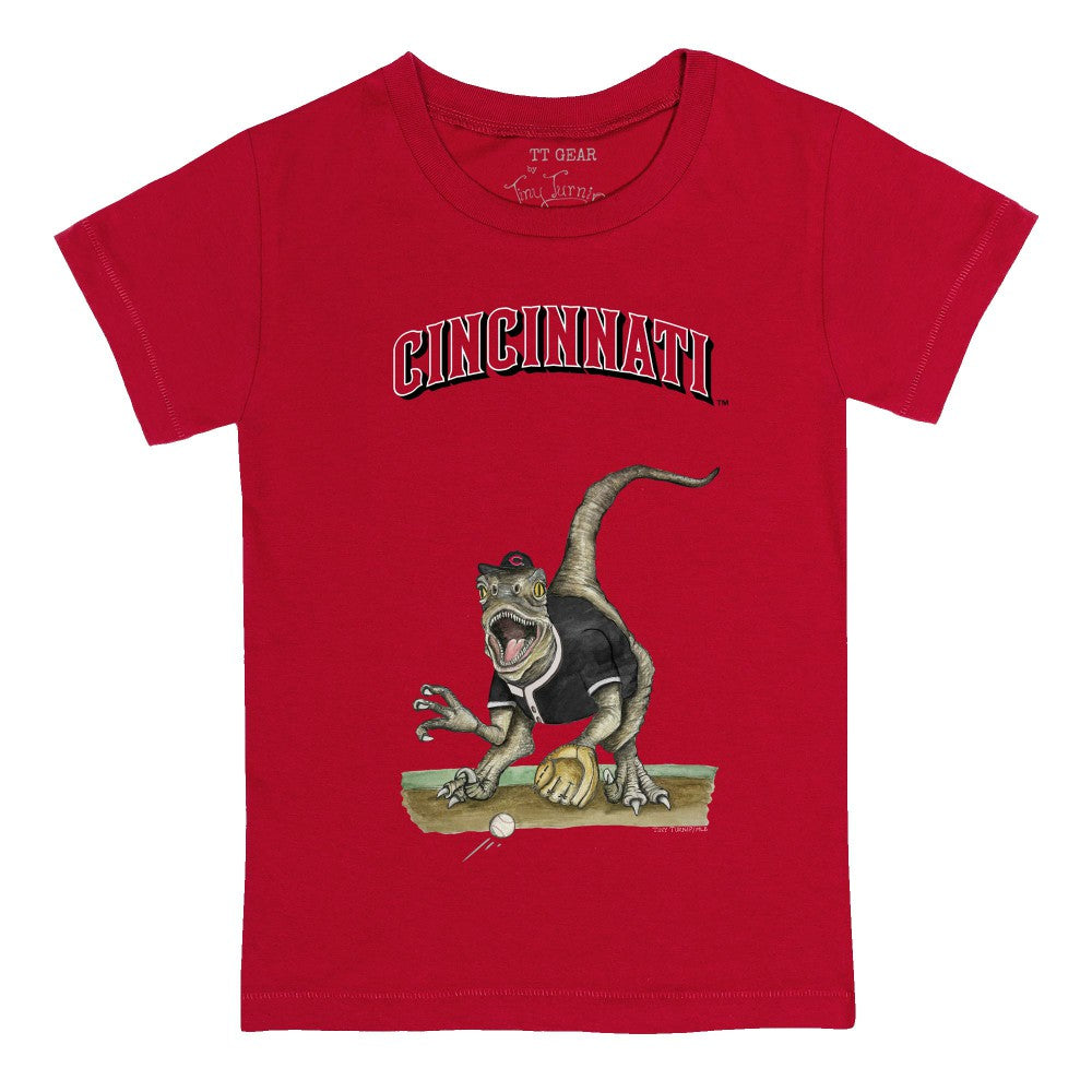 Cincinnati Reds Tiny Turnip Youth Velociraptor T-Shirt Red