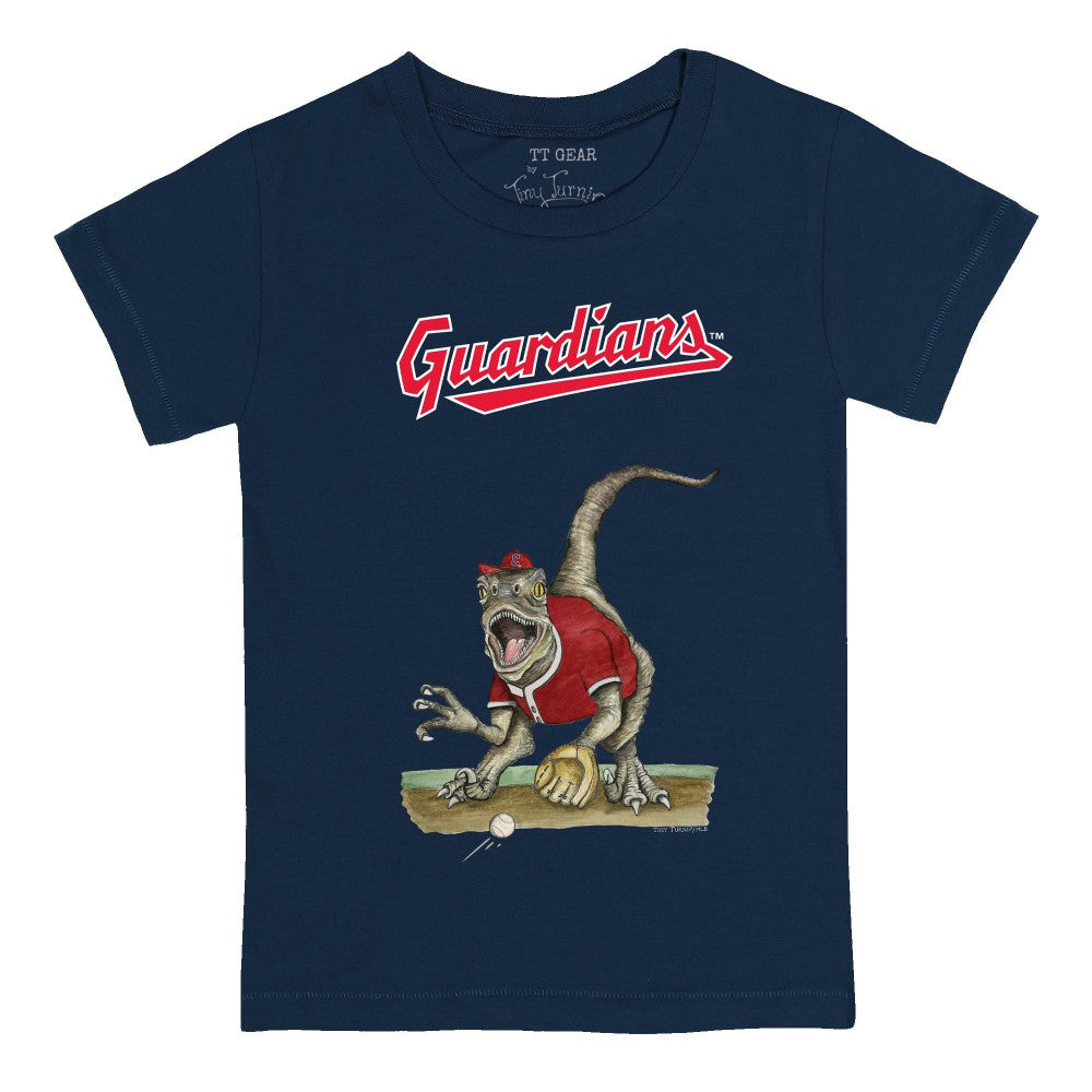 Cleveland Guardians Tiny Turnip Youth Velociraptor T-Shirt Navy