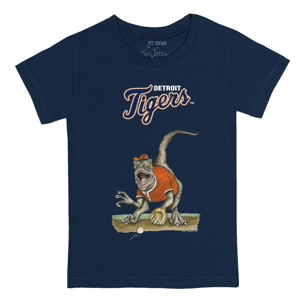 Detroit Tigers Tiny Turnip Youth Velociraptor T-Shirt Navy