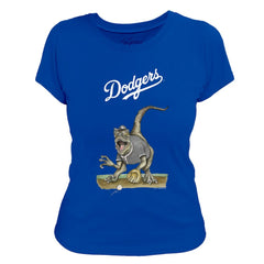 Los Angeles Dodgers Tiny Turnip Women's Velociraptor T-Shirt Royal