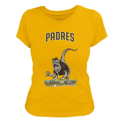 San Diego Padres Tiny Turnip Women's Velociraptor T-Shirt Gold