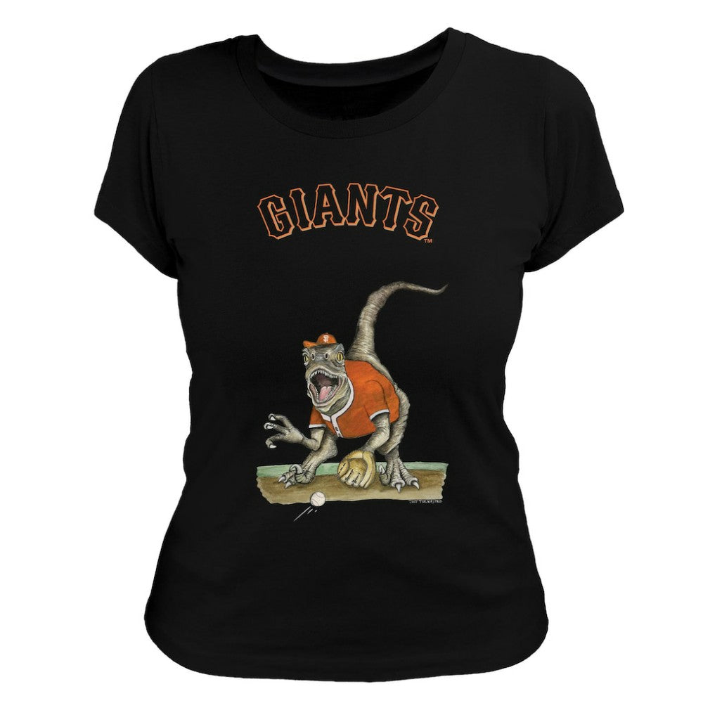 San Francisco Giants Tiny Turnip Women's Velociraptor T-Shirt Black