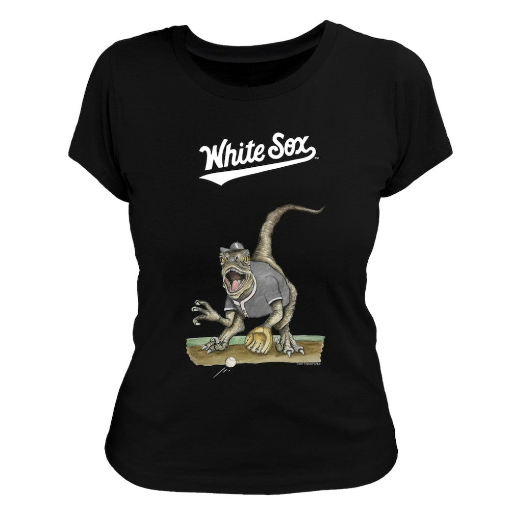 Chicago White Sox Tiny Turnip Women's Velociraptor T-Shirt Black