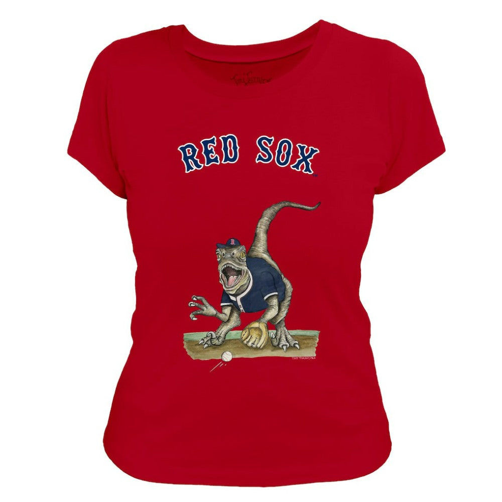 Boston Red Sox Tiny Turnip Women's Velociraptor T-Shirt Red