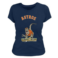 Houston Astros Tiny Turnip Women's Velociraptor T-Shirt Navy