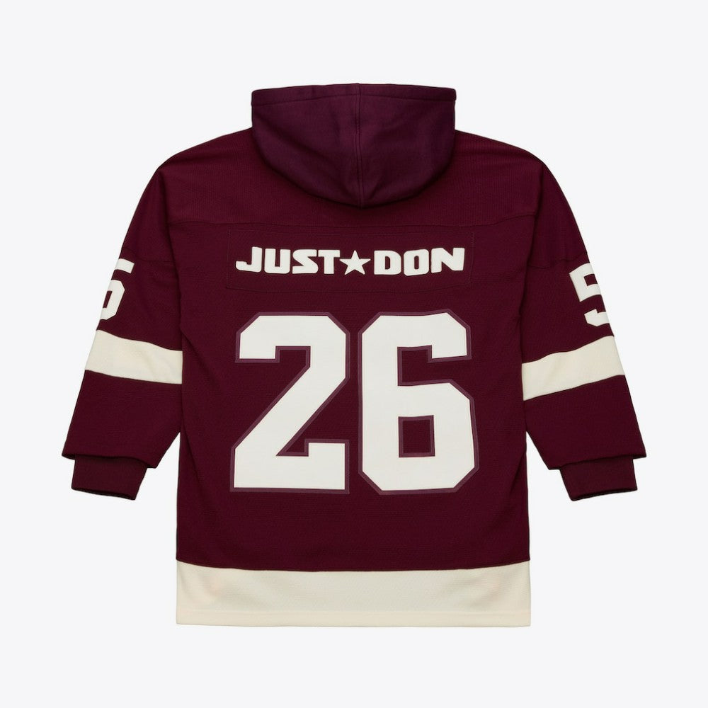 Detroit Red Wings Mitchell & Ness x Just Don Jersey Hoodie Crimson