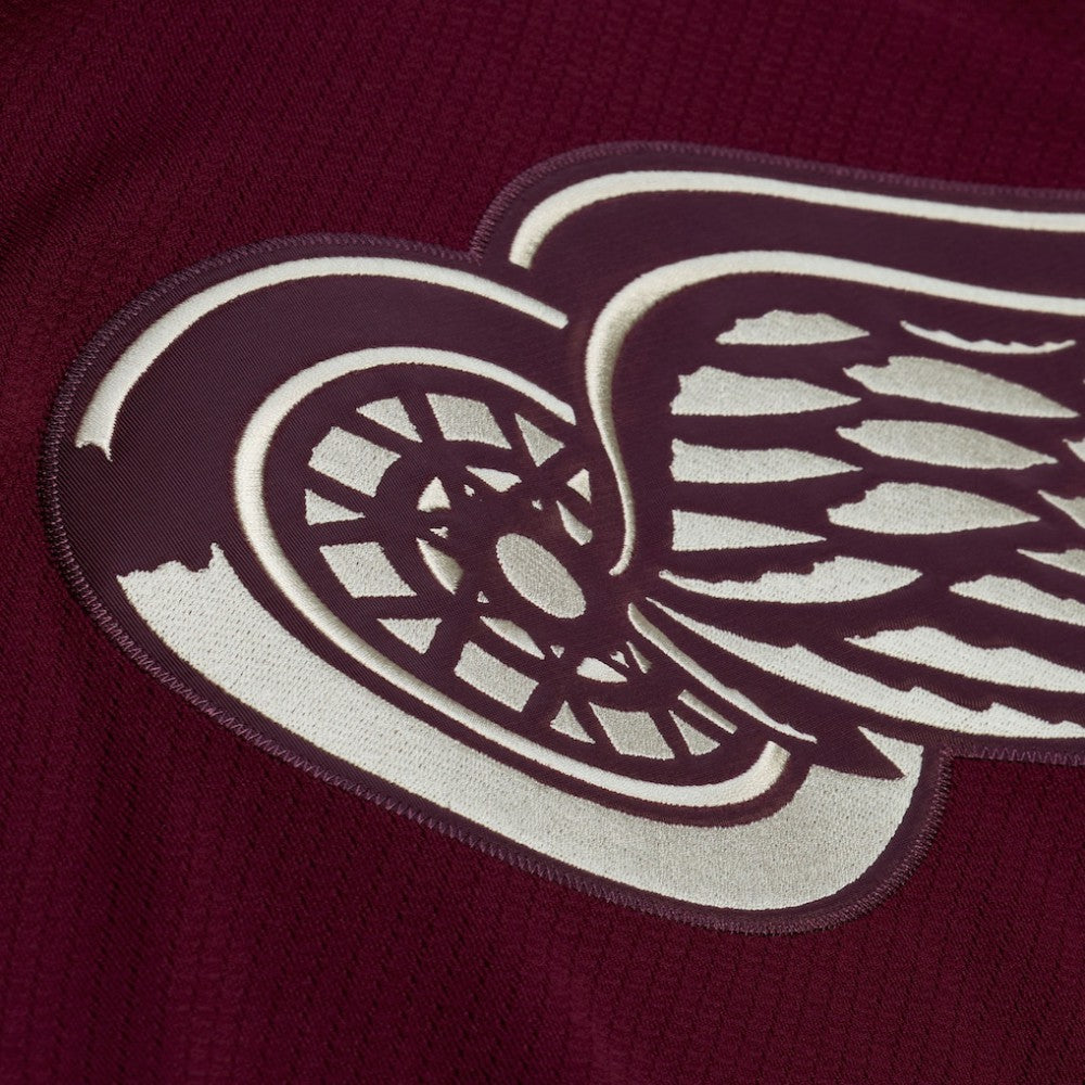 Detroit Red Wings Mitchell & Ness x Just Don Jersey Hoodie Crimson