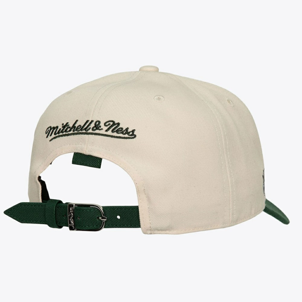 Toronto Maple Leafs Mitchell & Ness x Just Don Wave Script Pro Strapback Hat Cream/Green