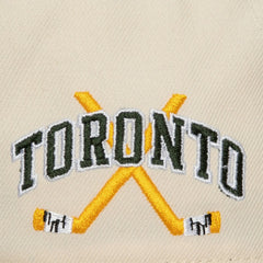 Toronto Maple Leafs Mitchell & Ness x Just Don Wave Script Pro Strapback Hat Cream/Green
