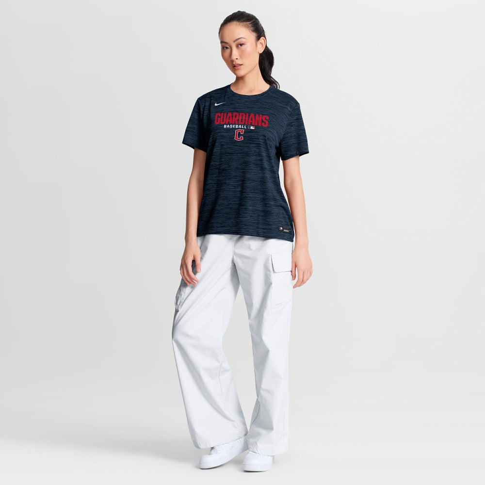 Cleveland Guardians Women's Authentic Collection Velocity Dri-FIT T-Shirt Navy | Nike