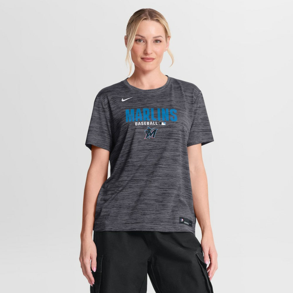 Miami Marlins Women's Authentic Collection Velocity Dri-FIT T-Shirt Black | Nike
