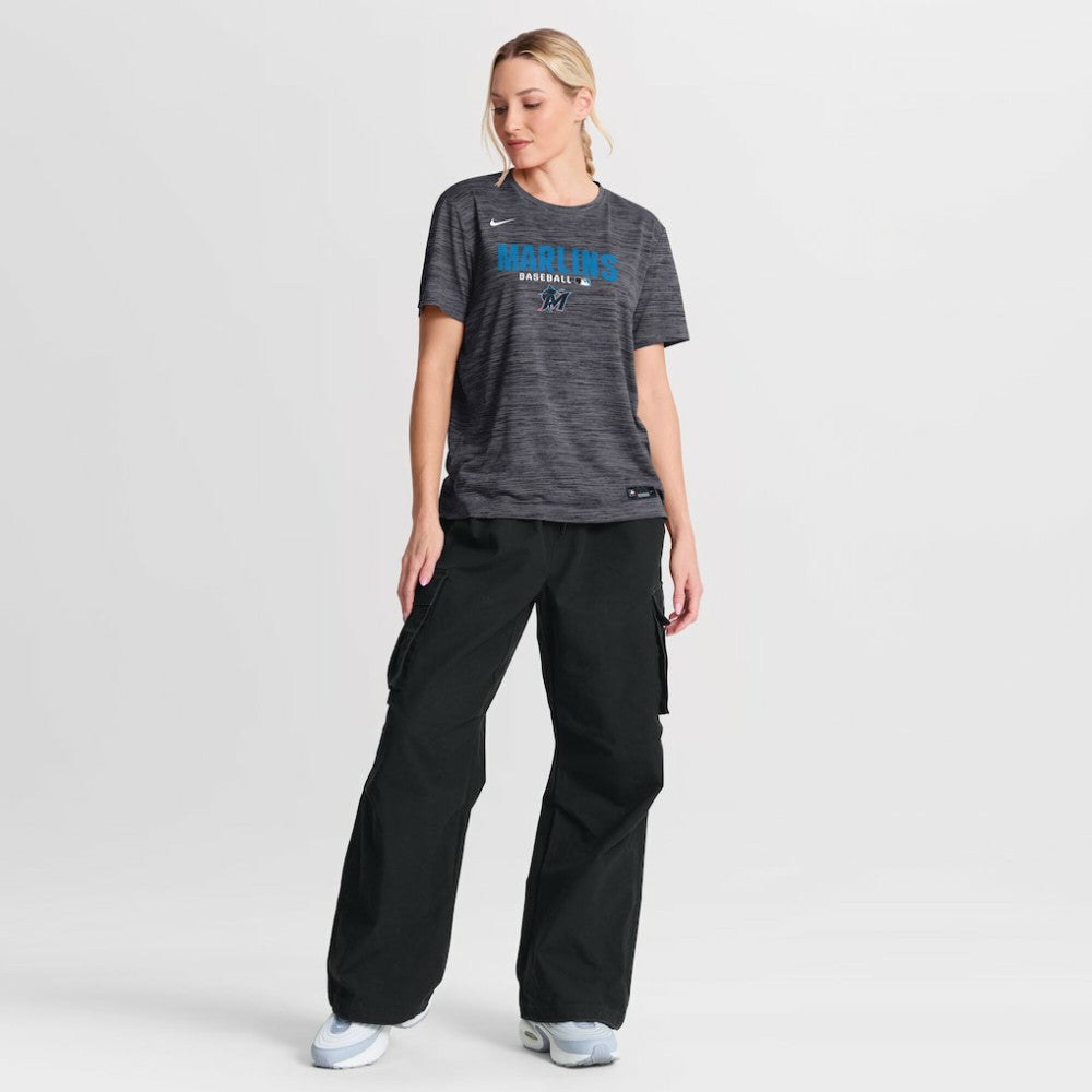 Miami Marlins Women's Authentic Collection Velocity Dri-FIT T-Shirt Black | Nike