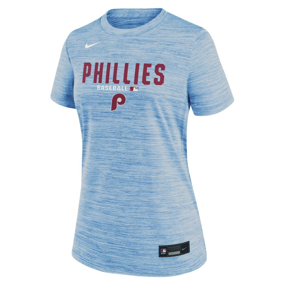 Philadelphia Phillies Women's Authentic Collection Alternate Logo Velocity Dri-FIT T-Shirt Light Blue | Nike