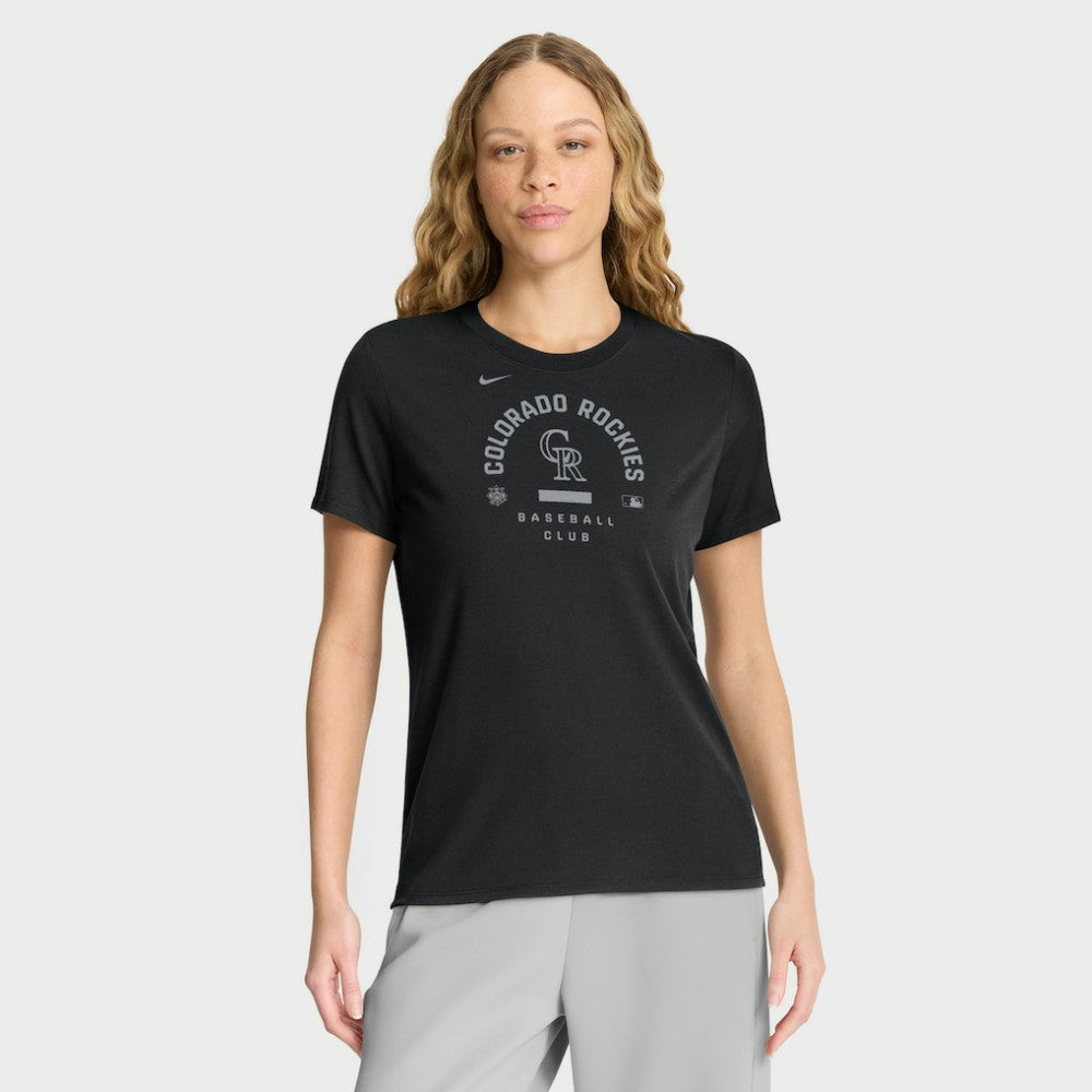 Colorado Rockies Women's Authentic Collection Early Work Tri-Blend Dri-FIT T-Shirt Black | Nike