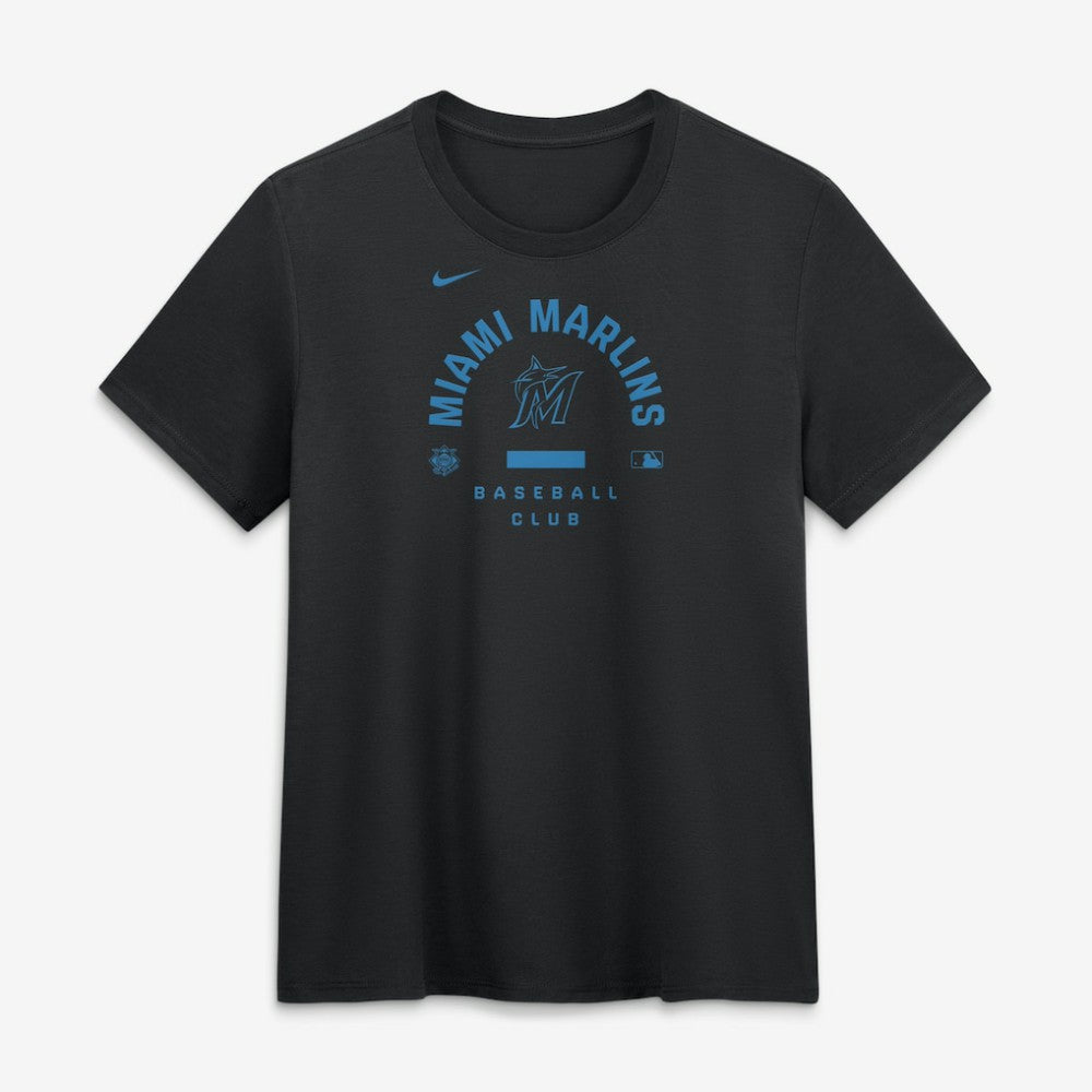 Miami Marlins Women's Authentic Collection Early Work Tri-Blend Dri-FIT T-Shirt Black | Nike