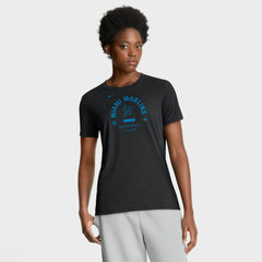 Miami Marlins Women's Authentic Collection Early Work Tri-Blend Dri-FIT T-Shirt Black | Nike