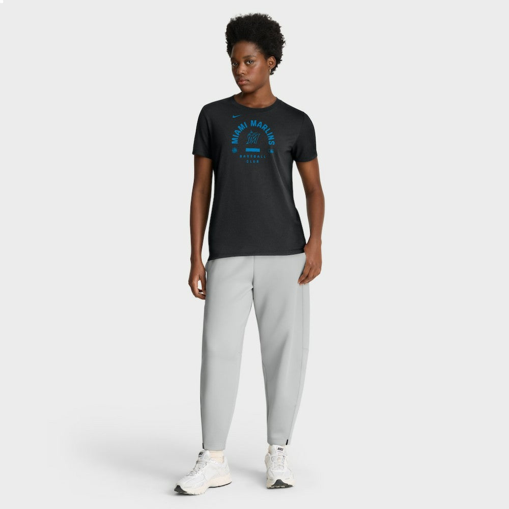 Miami Marlins Women's Authentic Collection Early Work Tri-Blend Dri-FIT T-Shirt Black | Nike