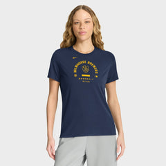Milwaukee Brewers Women's Authentic Collection Early Work Tri-Blend Dri-FIT T-Shirt Navy | Nike