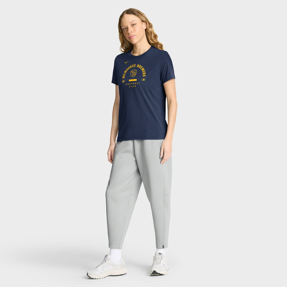 Milwaukee Brewers Women's Authentic Collection Early Work Tri-Blend Dri-FIT T-Shirt Navy | Nike