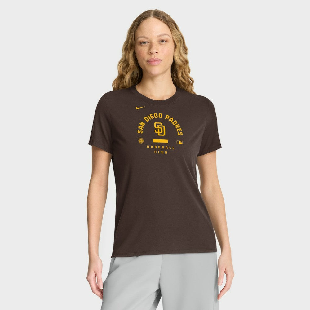 San Diego Padres Women's Authentic Collection Early Work Tri-Blend Dri-FIT T-Shirt Brown | Nike
