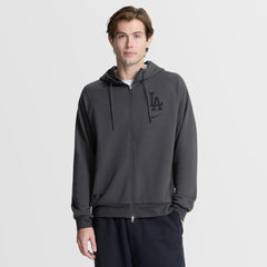 Los Angeles Dodgers Authentic Collection Player Raglan Dri-FIT Full-Zip Hoodie Anthracite | Nike