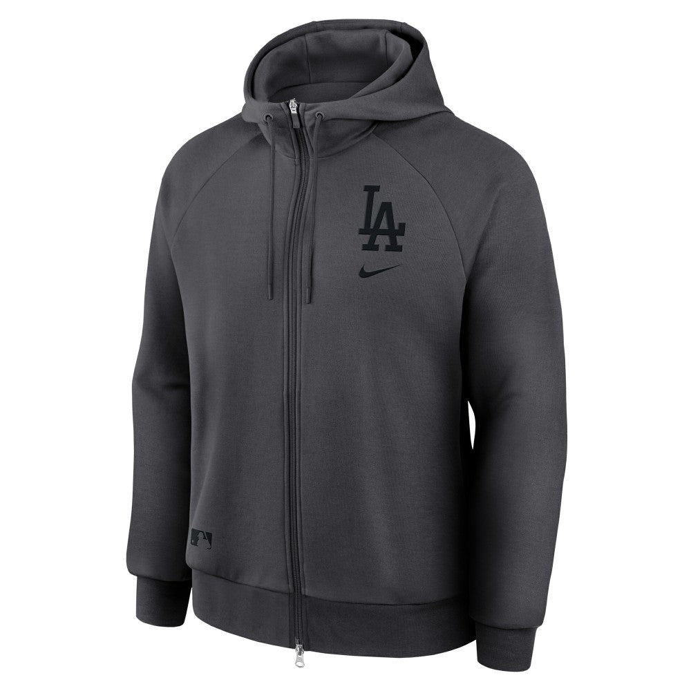 Los Angeles Dodgers Authentic Collection Player Raglan Dri-FIT Full-Zip Hoodie Anthracite | Nike