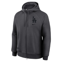 Los Angeles Dodgers Authentic Collection Player Raglan Dri-FIT Full-Zip Hoodie Anthracite | Nike