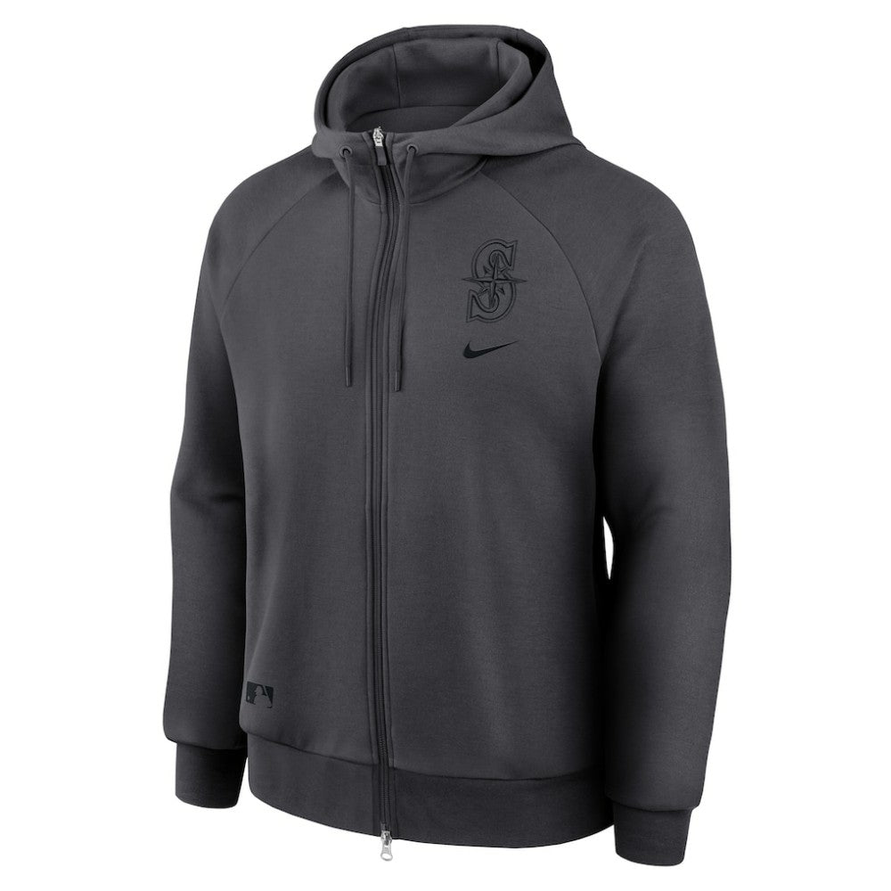 Seattle Mariners Authentic Collection Player Raglan Dri-FIT Full-Zip Hoodie Anthracite | Nike