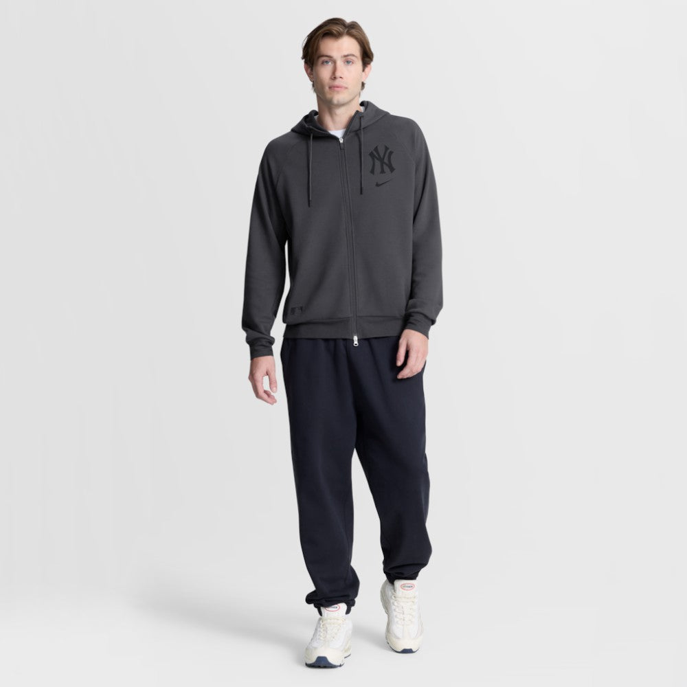 New York Yankees Authentic Collection Player Raglan Dri-FIT Full-Zip Hoodie Anthracite | Nike